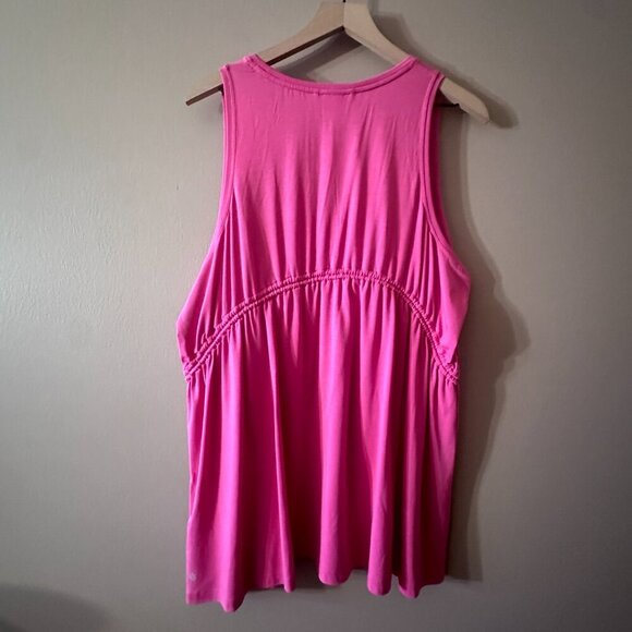 Women's Plus 2X NWT Athleta Air Out Cinch Pink Tank Lightweight Soft - Picture 5 of 12